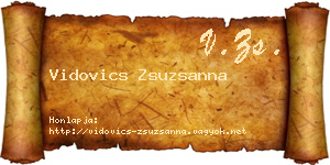 Vidovics Zsuzsanna névjegykártya